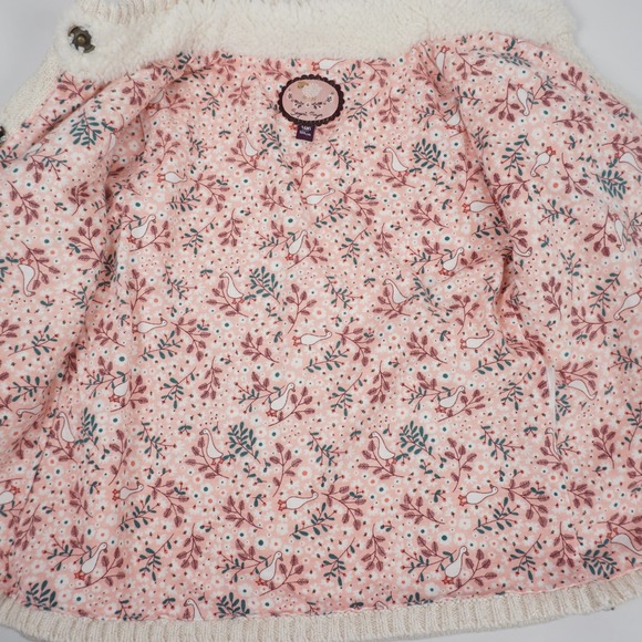 Sergent Major Bobble Knit Mock Neck Cozy Cardigan Cream Metallic Girls Sz 4 - Picture 6 of 8